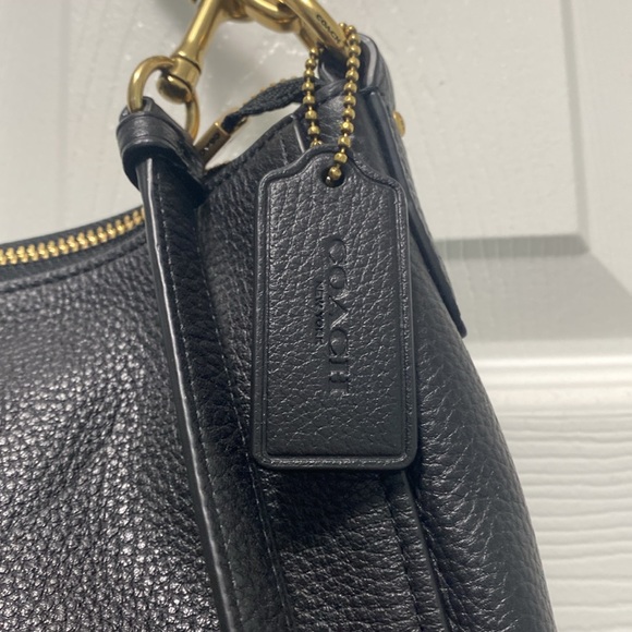 NWT Coach F31400 Elle Hobo Black Leather Handbag/ Crossbody Bag / Old Brass - Picture 3 of 10
